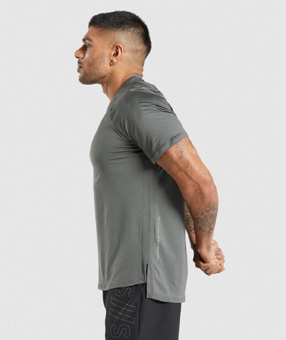 Gymshark Gymshark//Steve Cook Muške T Shirts Sive | HR 2359ILH